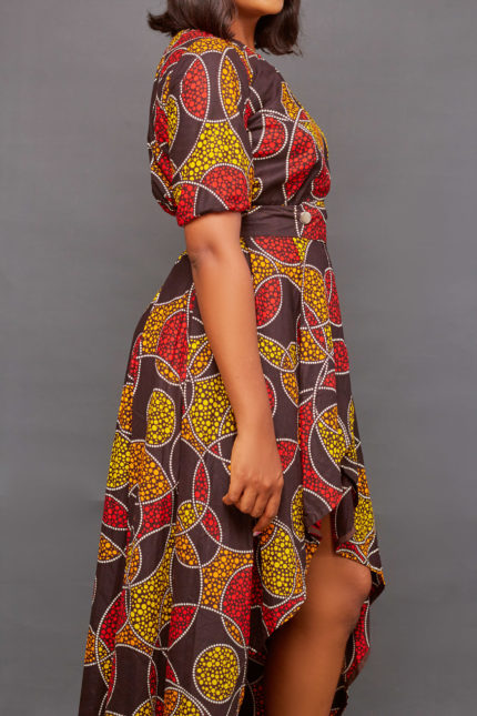 Aadaeze Asymmetric Africa print dress