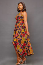 Aadaeze Asymmetric Africa print dress-Kipfashion