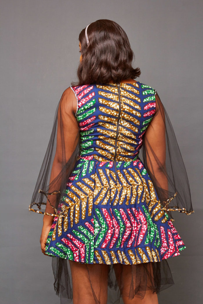 African ankara print Isabel Midi dress-Kipfashion