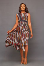 Deenita African Ankara Print Midi Dress